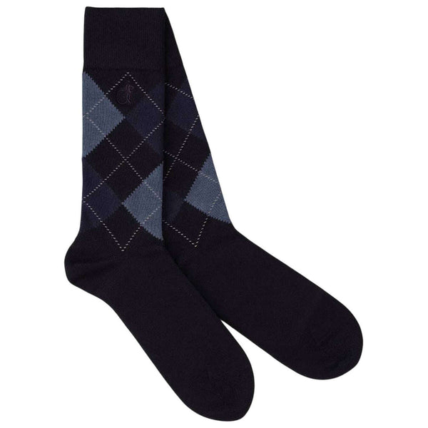 London Sock Company Navy Highland Argyle Socks
