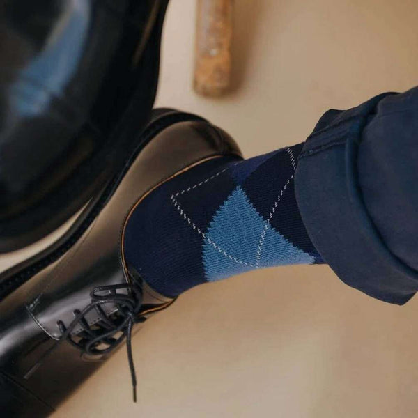 London Sock Company Navy Highland Argyle Socks