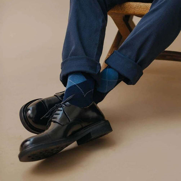 London Sock Company Navy Highland Argyle Socks