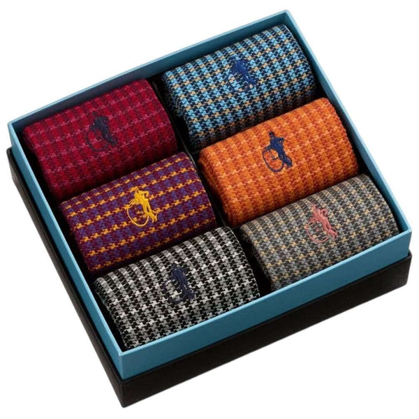 London Sock Company Orange Shaken and Stirred 6-Pair Sock Box Set