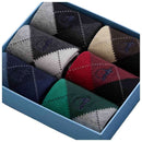 London Sock Company Red Highland Argyle 6-Pair Sock Box Set