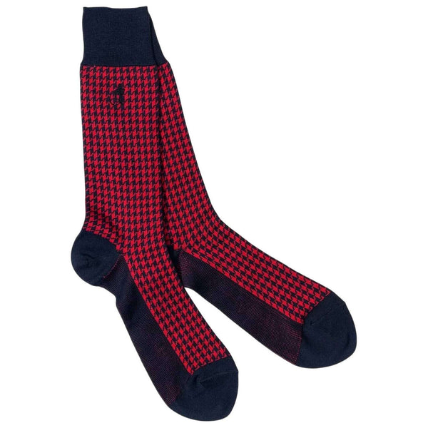 London Sock Company Red Jermyn St. Houndstooth Socks