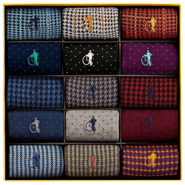 London Sock Company White Designer Collection 15-Pair Sock Box Set