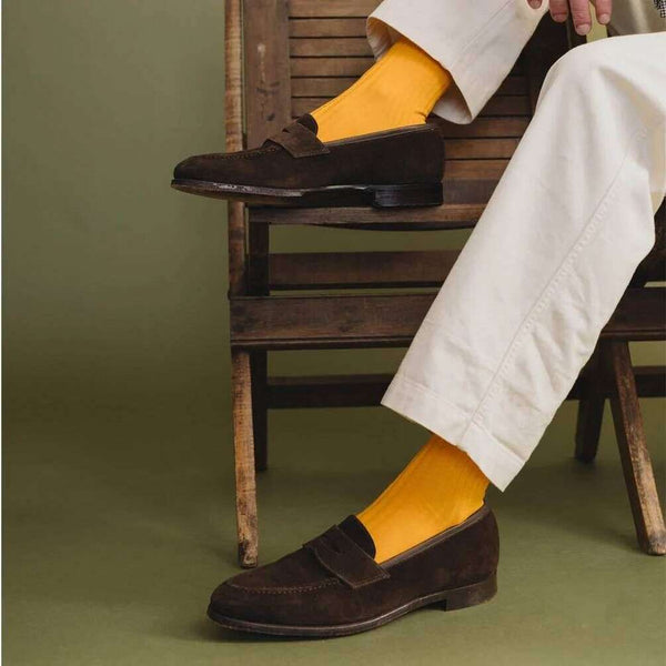 London Sock Company Yellow Simply Sartorial Ribbed Socks