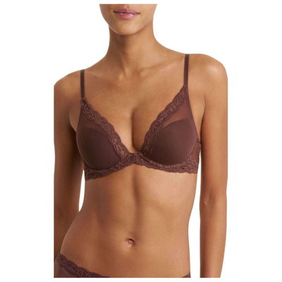 Natori Brown Feathers Plunge T-Shirt Bra