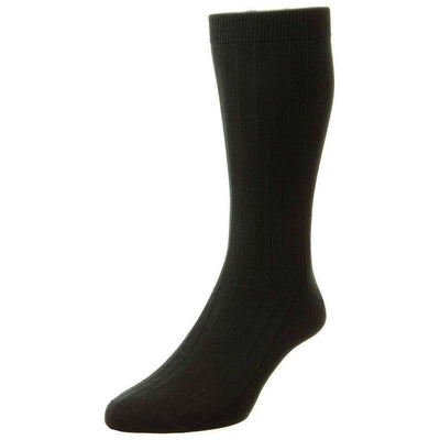 Pantherella Black Pembrey Sea Island Cotton Socks