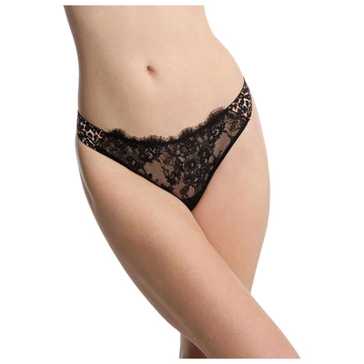 Skarlett Blue Black Entice Front Lace Thong