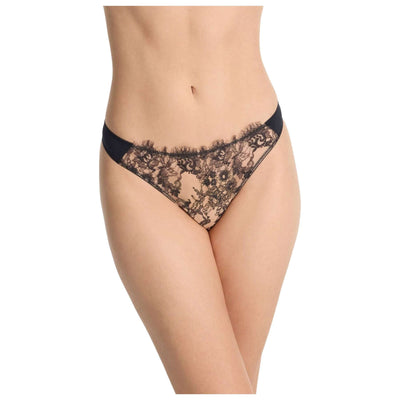 Skarlett Blue Black Entice Front Lace Thong