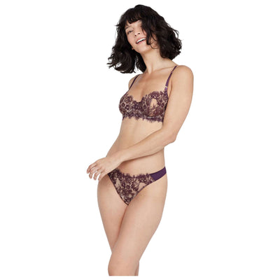 Skarlett Blue Purple Entice Front Lace Thong