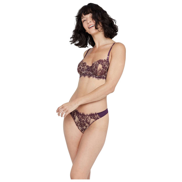 Skarlett Blue Purple Entice Front Lace Thong