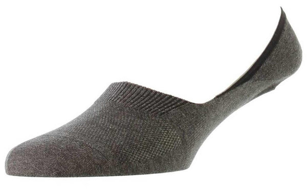 Pantherella Grey Rio No Show Egyptian Cotton Invisible Socks