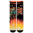 American Socks Black Welcome to Hell Mid High Socks
