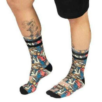 American Socks Navy Rockband Mid High Socks