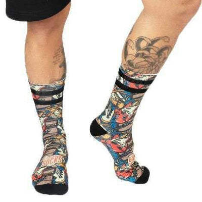 American Socks Navy Rockband Mid High Socks