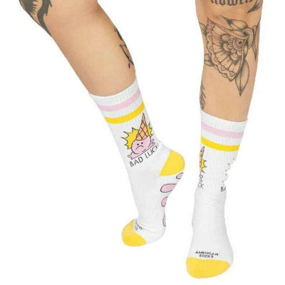 American Socks White Loser Mid High Socks