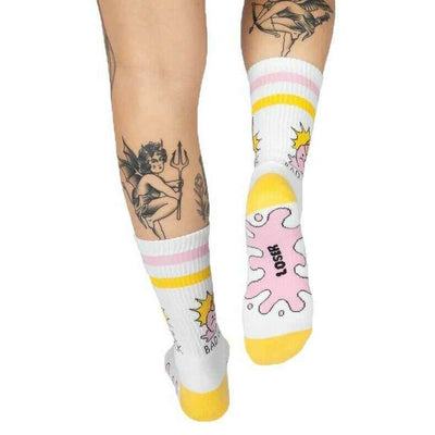American Socks White Loser Mid High Socks