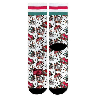 American Socks White Love Hurts Mid High Socks