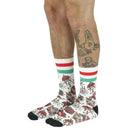 American Socks White Love Hurts Mid High Socks