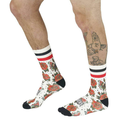 American Socks White Moth Mid High Socks