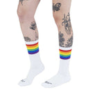American Socks White Rainbow Pride Mid High Socks