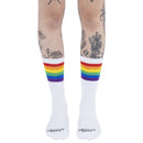 American Socks White Rainbow Pride Mid High Socks
