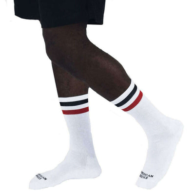 American Socks White Teenage Anarchist Mid High Socks