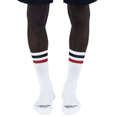 American Socks White Teenage Anarchist Mid High Socks