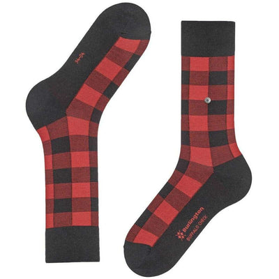 Burlington Black Buffalo Check Socks