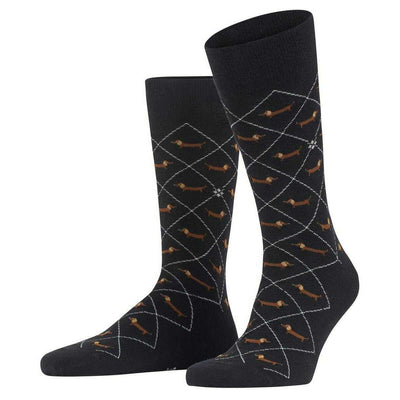 Burlington Black Dachshund Socks
