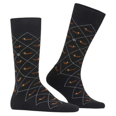 Burlington Black Dachshund Socks
