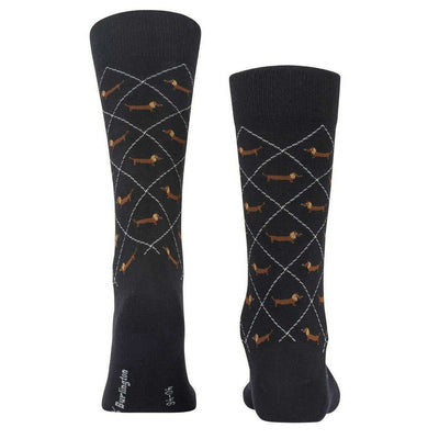 Burlington Black Dachshund Socks