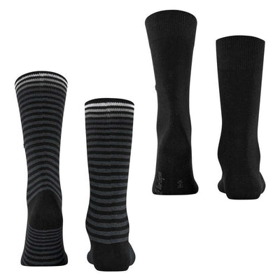 Burlington Black Everyday Stripe 2-Pack Socks
