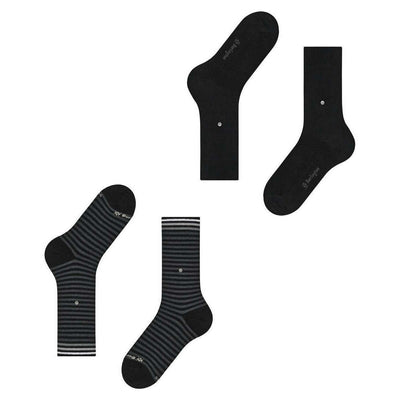 Burlington Black Everyday Stripe 2-Pack Socks