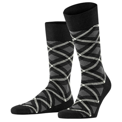Burlington Black Tartan Socks