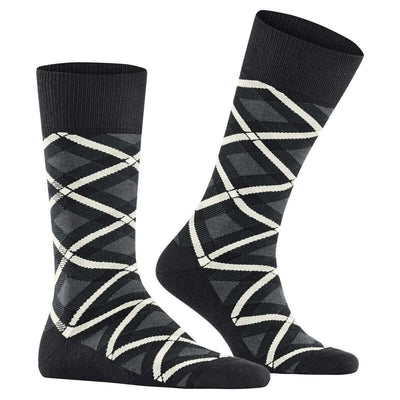 Burlington Black Tartan Socks