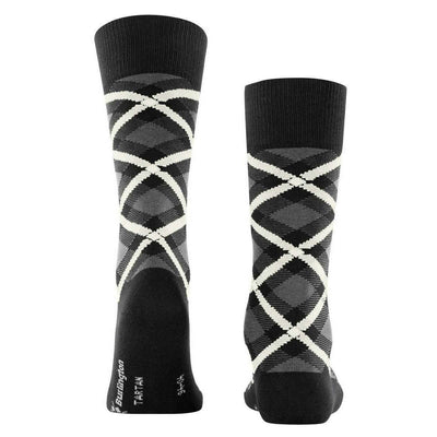 Burlington Black Tartan Socks
