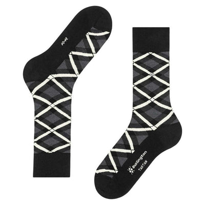 Burlington Black Tartan Socks