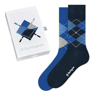 Burlington Blue Argyle Basic Gift Box Socks
