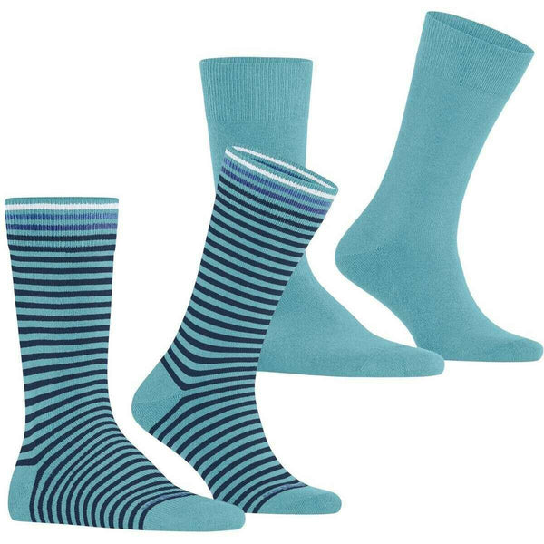 Burlington Blue Everyday Stripe Mix 2-Pack Socks