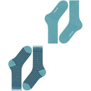 Burlington Blue Everyday Stripe Mix 2-Pack Socks