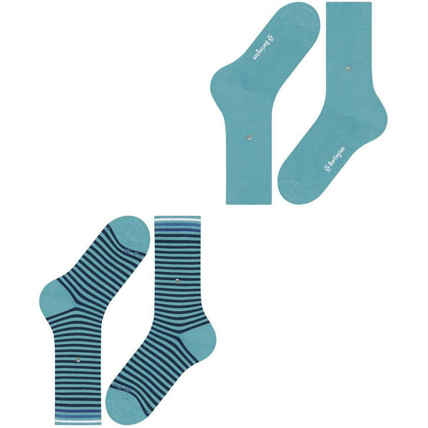 Burlington Blue Everyday Stripe Mix 2-Pack Socks