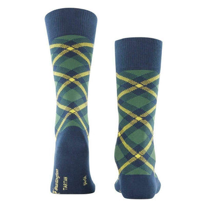 Burlington Blue Tartan Socks