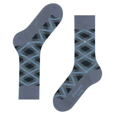 Burlington Blue Tartan Socks