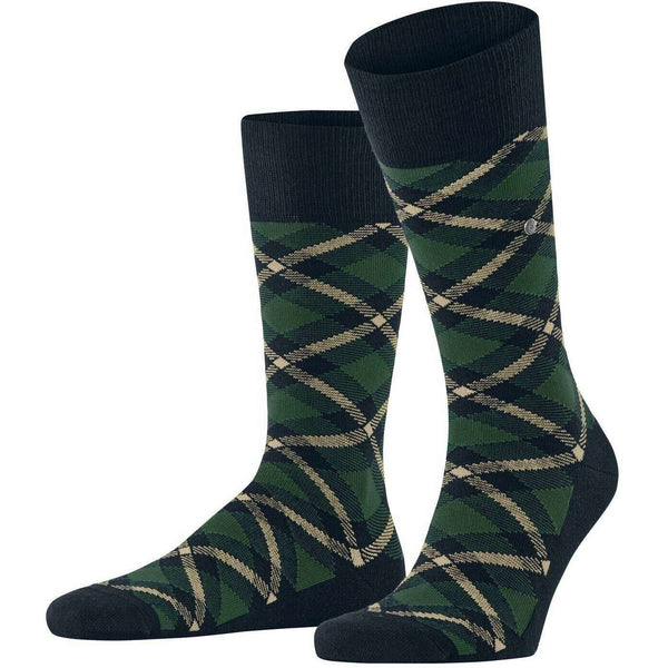 Burlington Blue Tartan Socks