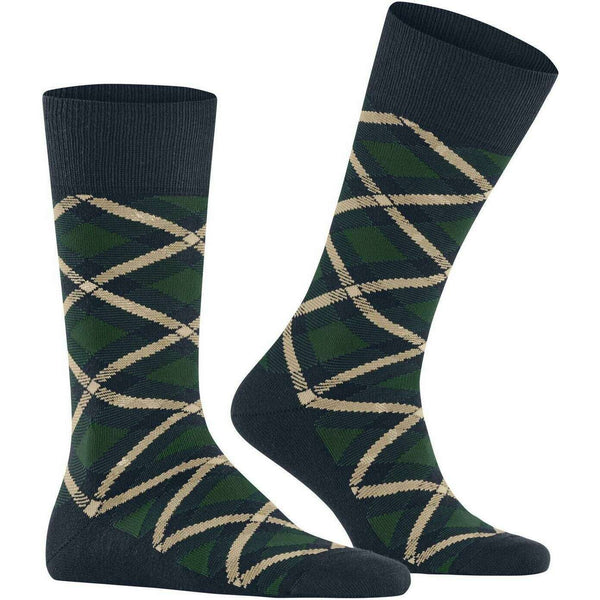 Burlington Blue Tartan Socks