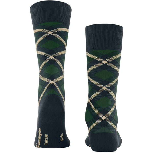 Burlington Blue Tartan Socks