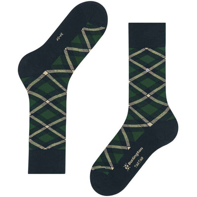 Burlington Blue Tartan Socks