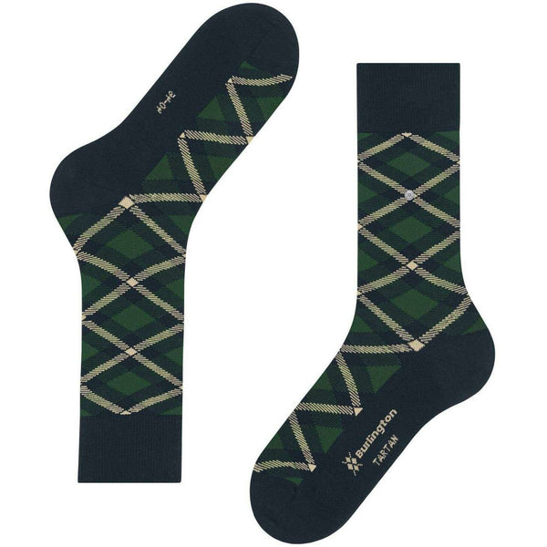 Burlington Blue Tartan Socks