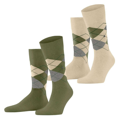 Burlington Green Everyday Argyle 2-Pack Socks