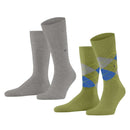 Burlington Green Everyday Argyle Mix 2-Pack Socks